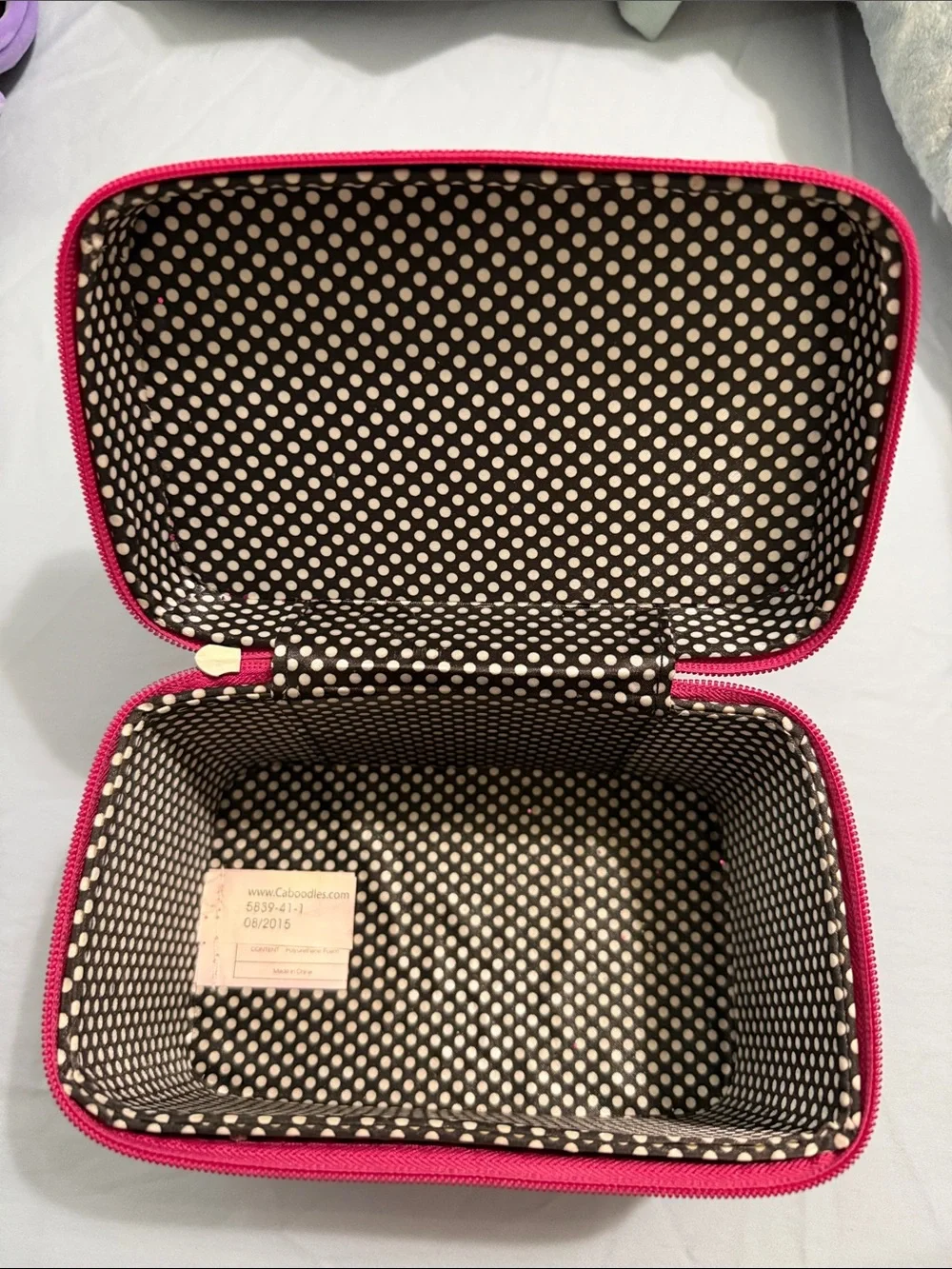 Caboodles Hot Pink Sequin Cosmetic Case - Glitter Makeup Organizer w/ jewelry
